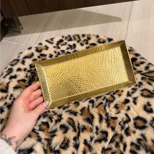 Gold Textured Rectangular Tray